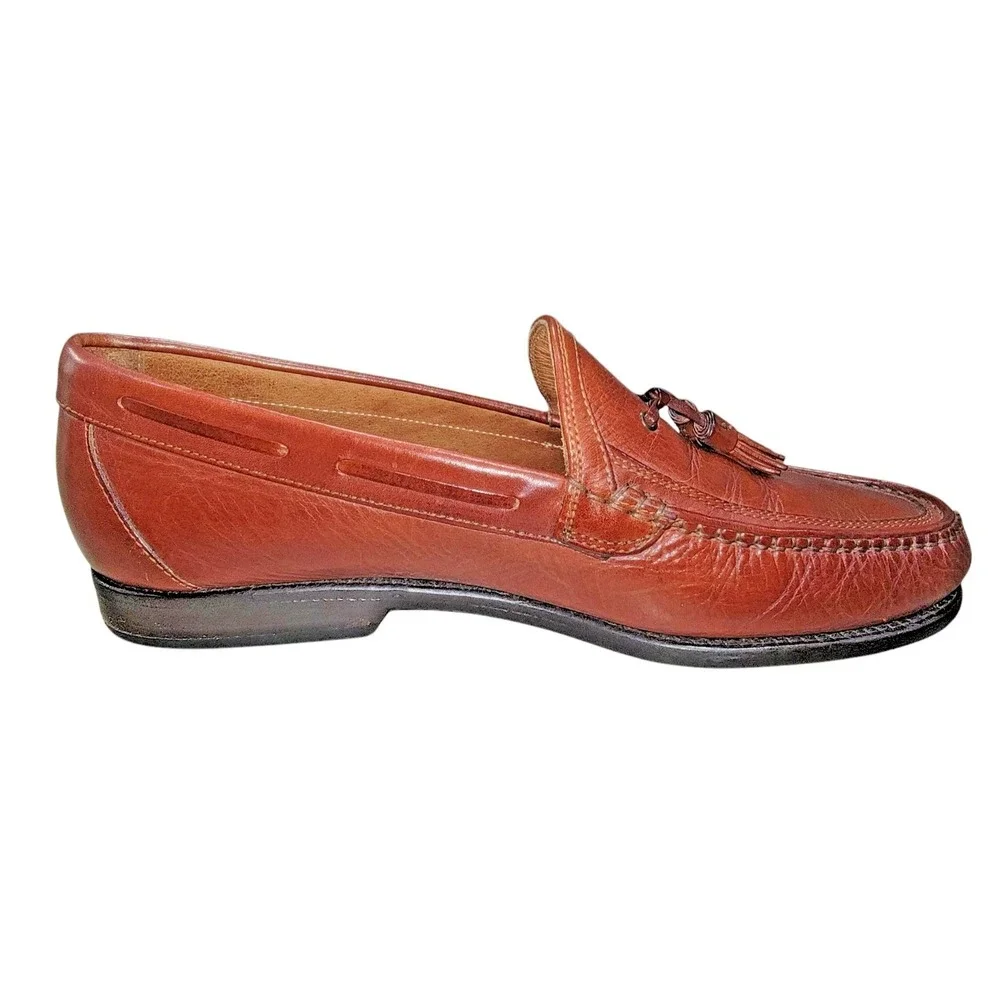 Johnston & Murphy Handcrafted Tassel Loafers Men's Shoes Leather 10.5 M Italy‎
